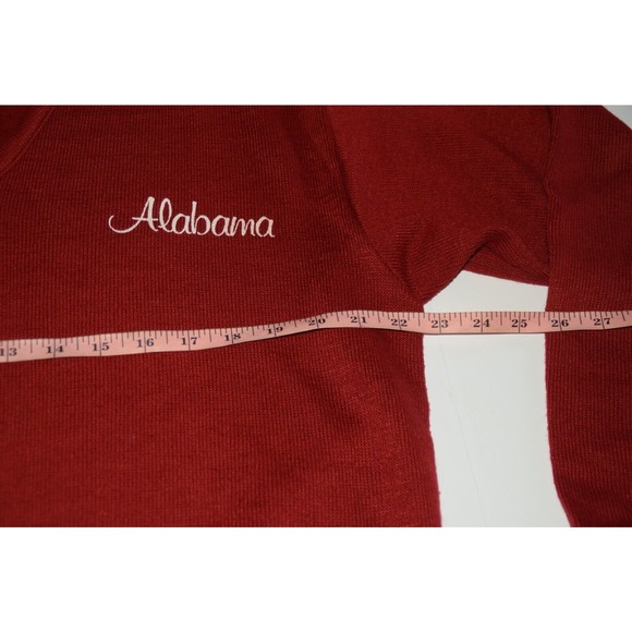 VTG Alabama Crismson Tide Pullover Sweater Acrylic Red H. Wolf & Son Size L - Picture 4 of 6